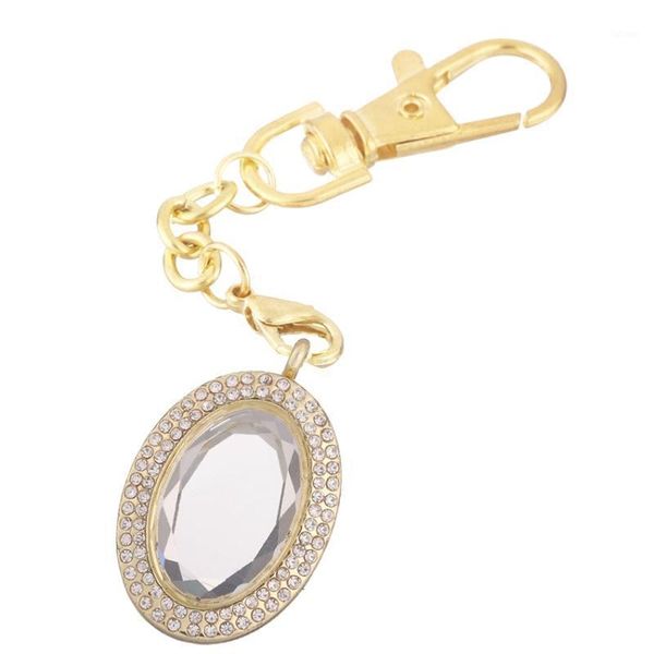 

10pcs/lot oval thick glass open crystal stone locket key ring memory living magnet glass keychains locket for floating charms1, Silver