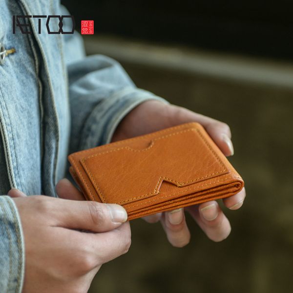 

aetoo leather purse, vintage leather wallet, p card bag, Red;black