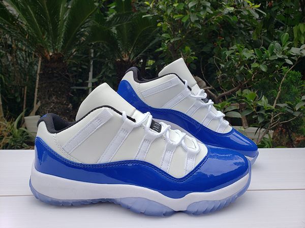 

low 11 wmns concord white black men basketball shoes good quality jumpman low 11s blue sports mens trainer sneakers with box, White;red