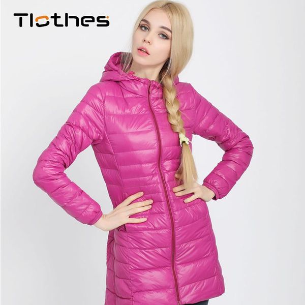 

solid color lightweight down jacket women winter warm slim parka long coat woman oversized hooded jacket plus size 5xl 6xl 7xl, Black