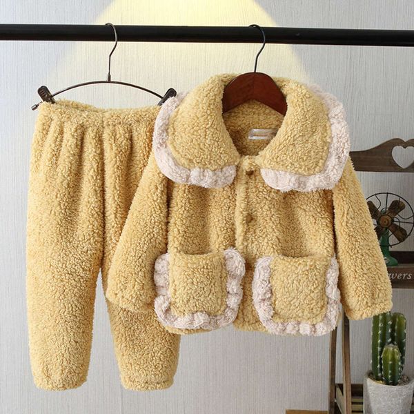 

2020 new product thickened flannel children's home wear in autumn and winter, Blue;red