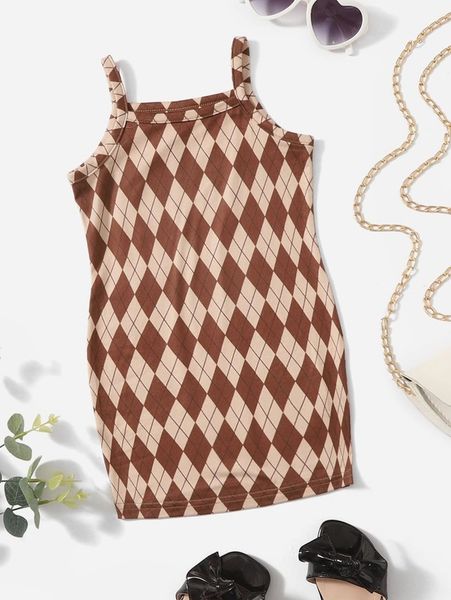 

baby argyle print cami dress she, Red;yellow