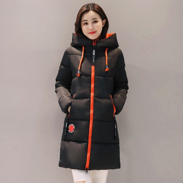 

women winter jacket hooded warm thicken cotton padded women winter coat female outwear parka casaco feminina inverno 201027, Black