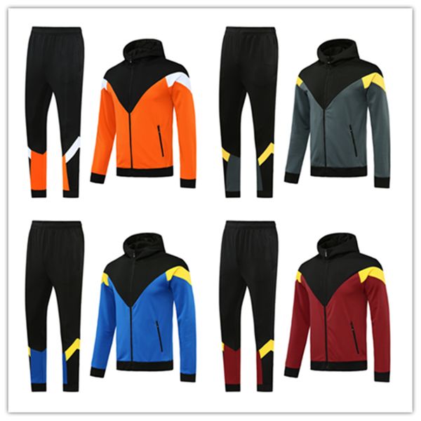 

2020 2021 mens sport hoodie jacket kits tracksuits soccer jersey 20 21 windbreaker n'zonzi football training hooded sweatshirt coat, Blue;black
