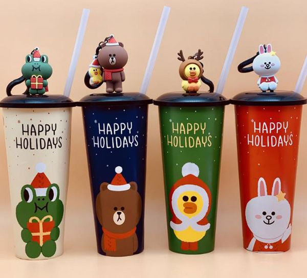 

line friends movie city brown bears around christmas sippy cups brown bears popcorn tin tumblers