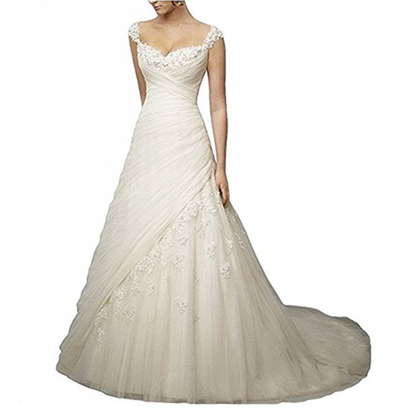 

2021 new of the women jewel lace applique mariee robe in white/ivory backless dressed bride 7epx