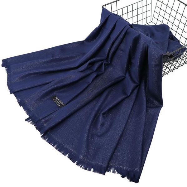 

scarves latest scarf fashion double sided silver wire viscose hijab, Blue;gray