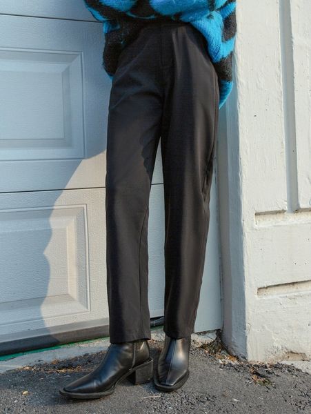 

dazy high waist slant pockets pants 11sc#, Black;white