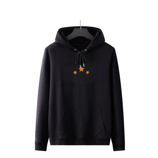 

fashion vintage men hoodie mens womens autumn winter long sleeve comfortable polo sweatshirt 20ss stars flag printed pullover hoodies coat, Black