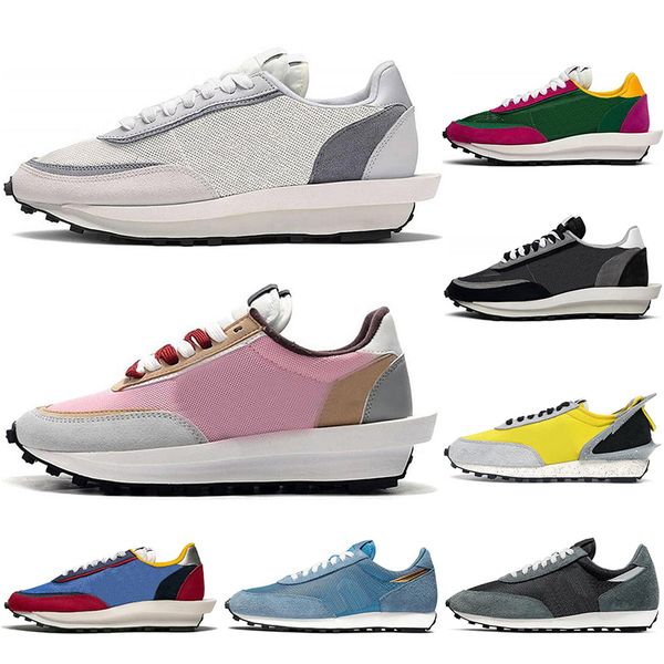 

2021 waffle running shoes ldv women men chunky dynamic yellow varsity blue black grey university red mens trainers sport sneakers 36-45