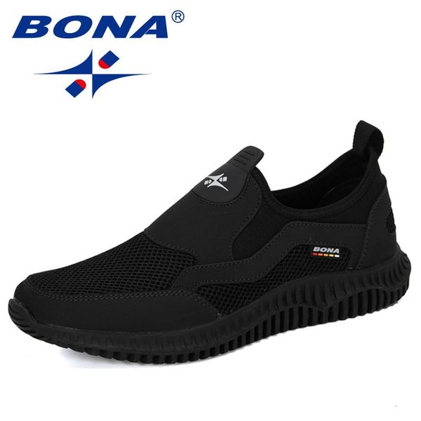 

bona new arrival mesh breathable krasovki men super light casual shoes man tenis masculino sneakers male footwear 201130, Black