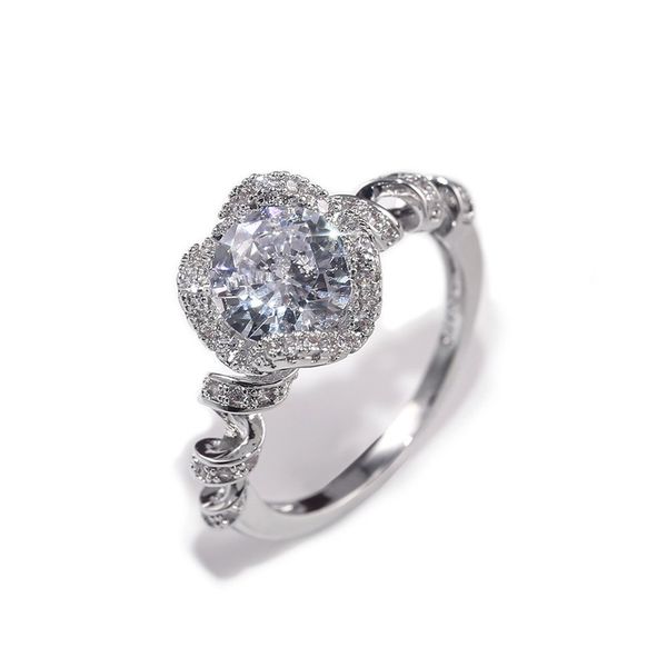 

u.s.a. cross border platinum plated twisted round zircon copper, Golden;silver