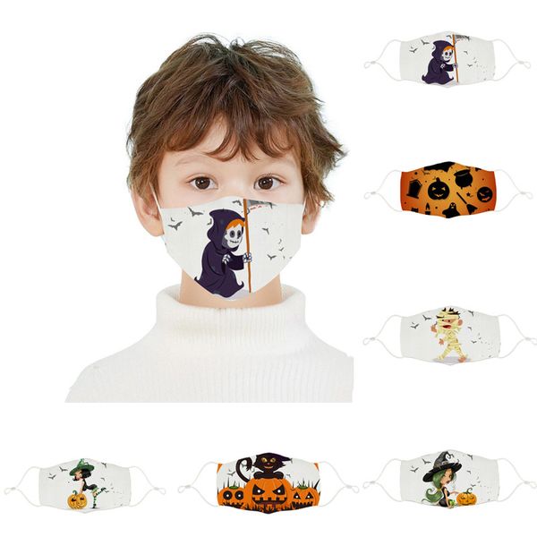 

hallowmas kids face mask dustproof clown masks washable adjustable anti dust halloween pumpkin printing designer masks