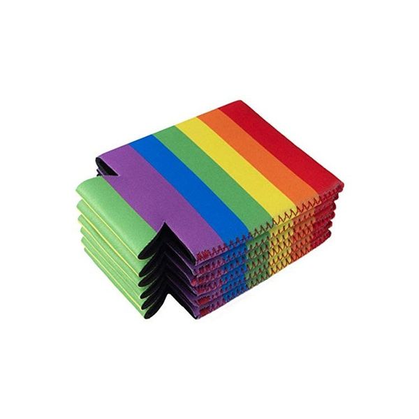

rainbow neoprene cup cover anti fall conjoined holder sleeves eco friendly reusable cooler covers 1 6ds j1