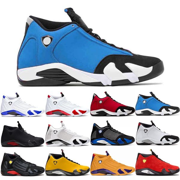 

jumpman 14 14s men basketball shoes mens trainers gym blue red candy cane hyper royal dmp thunder sports sneakers size 40-47, White;red