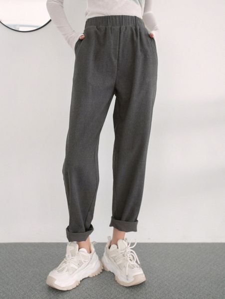 

dazy high waist slant pocket tapered pants v3wg#, Black;white