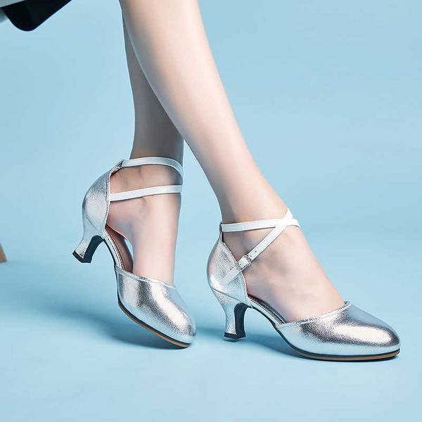 

elling latin dance shoes genuine leather women's for dancing ballroom tango medium heel sneakers la001 designer classic luxury, Black