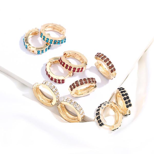 

новый дизайн huggies маленькие обручи серьги для женщин мода тощий круглый многоцветный cz круг серьги выявление обаяние ювелирных изделий, Golden;silver