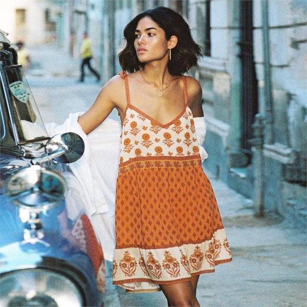 

jastie v-neck sleeveless strap mini dress floral print boho dresses summer women clothing 2020 beach dress casual female vestido1, Black;gray