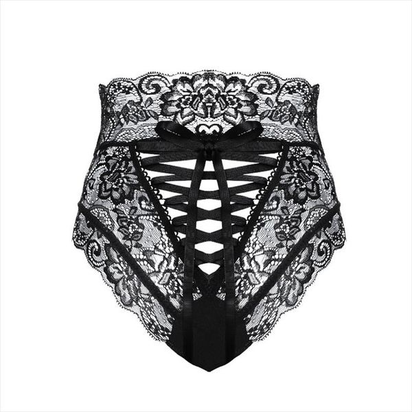 

amazing panties women high waist lace thongs and g strings ladies hollow out underpants imitation lingerie briefs leggings, Black