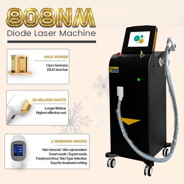 

2022 ice titanium laser bar hair removal diode laser 755 1064 808 3 waves, Black