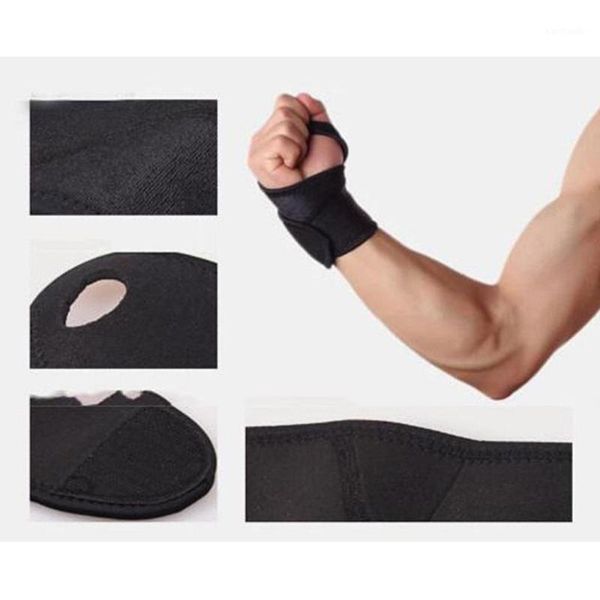 

sport wristband wrist guard band brace support carpal tunnel sprains strain gym strap elastic gym bandage sports wristbands1, Black;red