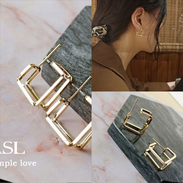 

qace creative vintage drop ear ear goc earringrings candy colors fashion geometric big girls earrings women statement dangle, Golden