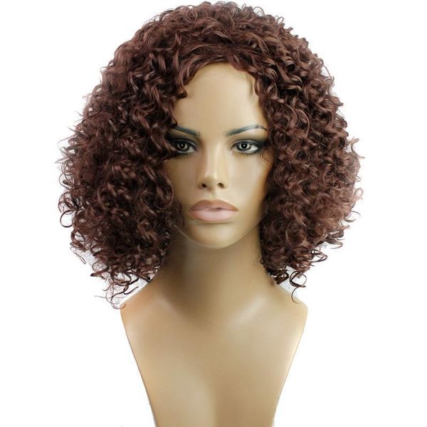 

2018 female european and american chemical fiber curly hair wig synthetic female african small volume black hair ing