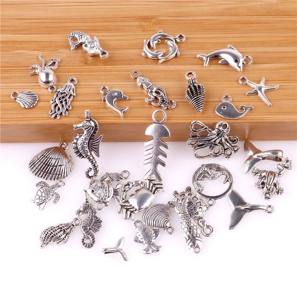 

30pcs alloy mixed ocean animal shell fish charms silver jewelry making pendant findings accessory 23551 wmtvvh
