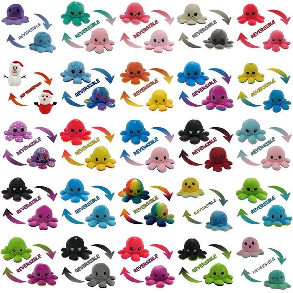 

dhl бесплатная доставка двусторонняя плюшевая игрушка черные фильмы tv мягкая симуляция обратимая кукла octopu дети рождественский подарок s