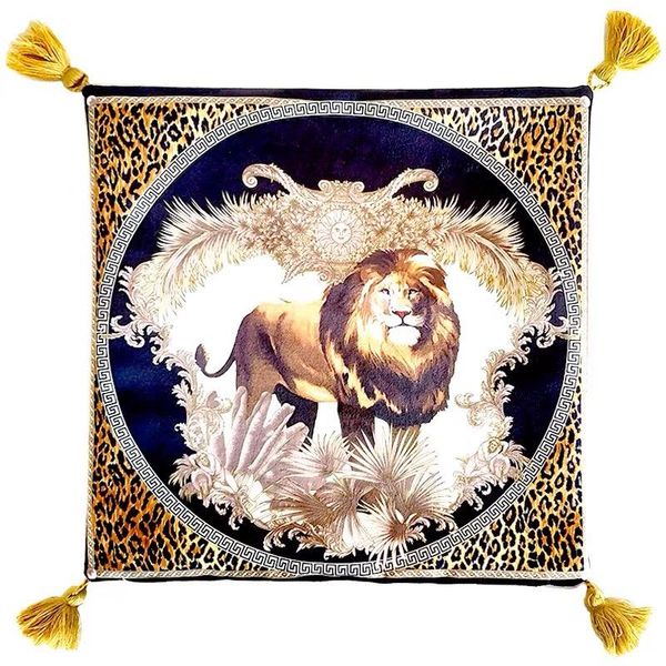 

2020 new arrivals both sides printing pillowcases animal desig european luxury high-end velvet cushion slip covers 35x35cm
