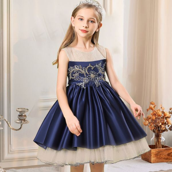 Kız Elbiseleri Boncuk Çocuklar Tutu Zarif Parti Düğün Prenses Elbise Noel Balo Balo Elbise Giyim 8 10 Y