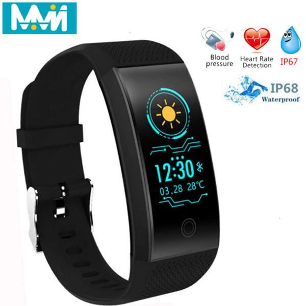

qw18 smart wristband, color screen, ip68 waterproof sports watch, heart rate control and bluetooth, 24-hour deliv