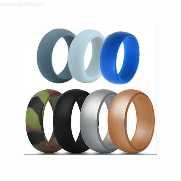 

o-ring wedding flexible silicone fit lightweigh ring mens multicolor comfortable for men, Slivery;golden