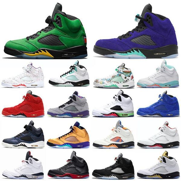 

mens shoes fiery basketball 5 5s jumpman black metallic white cement fire red sneakers island green michigan sports men trainers