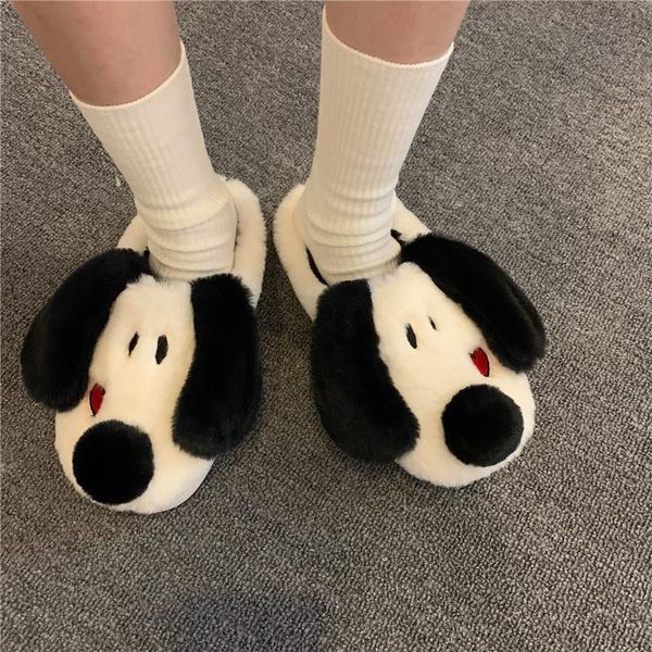 

slippers cute bow fuzzy women soft faux fur for home woman winter mules bedroom indoor house shoes girls, Black