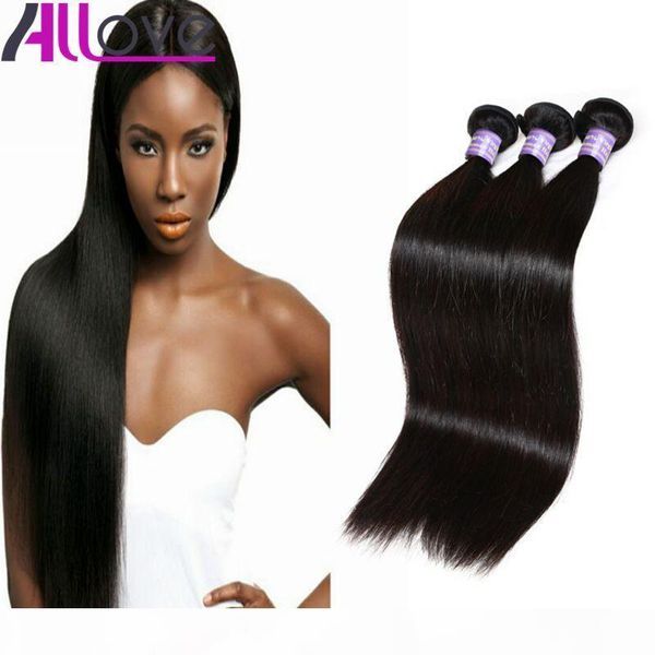 

silky straight brazilian hair extensions 3pcs lot unprocessed human hair weaves peruvian virgin hair wefts wholesale ing, Black