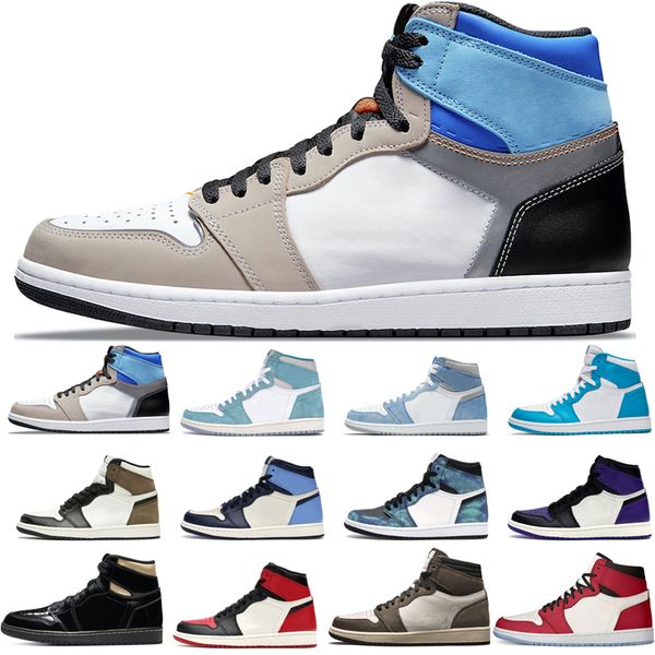

brand new 1s man's basketball shoes turbo green hyper royal unc dark mocha obsidian tie dye court purple bred toe cactus jack chicago t