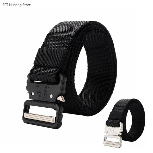 

tactical belt belt army combat training outdoor hunting adjustable nylon security accessories, Black;gray
