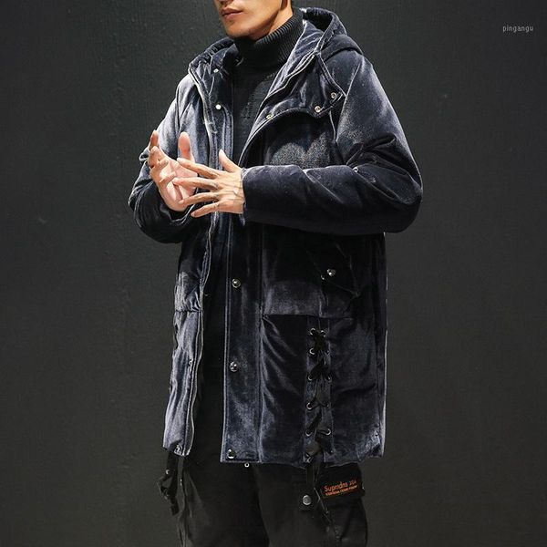 

men's winter wear, japanese cotton coat, long section thickening cotton clothing large size warm jacket1, Black