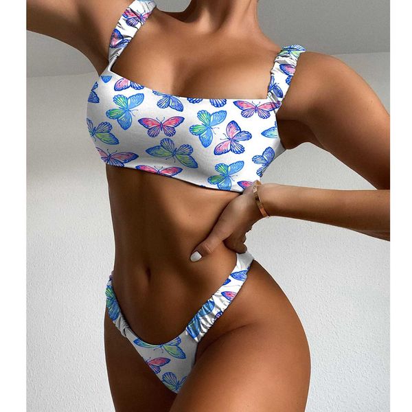 

swimming suit 2021 women bandeau print set push-up brazilian swimwear beachwear swimsuit women's tube bikini, White;black