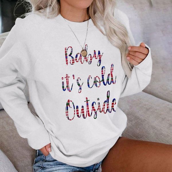 

ins shiying christmas sweater womens autumn and winter european and american plaid letters pattern round neck long sleeve womens sweater, Black