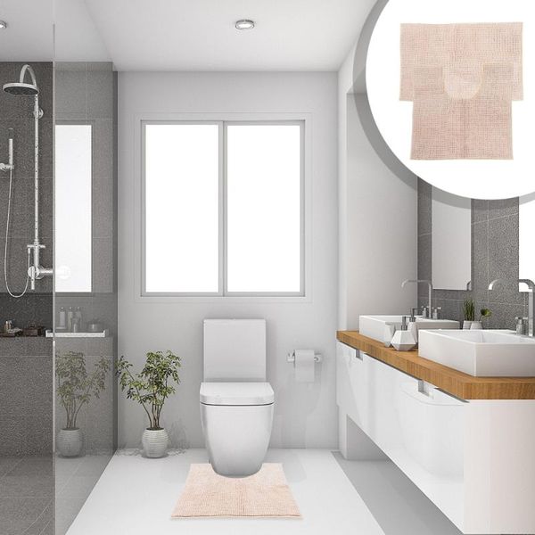 

1 set/2pcs bathroom rugs extra soft chenille bath rugs mats absorbent bath