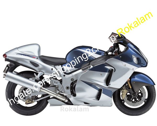 Para Suzuki Hayabusa GSX-R1300 1999 2000 2001 2002 2003 ~ 2007 GSX R 1300 GSXR1300 Blue Silver Motocicleta Fairing (moldagem por injeção)