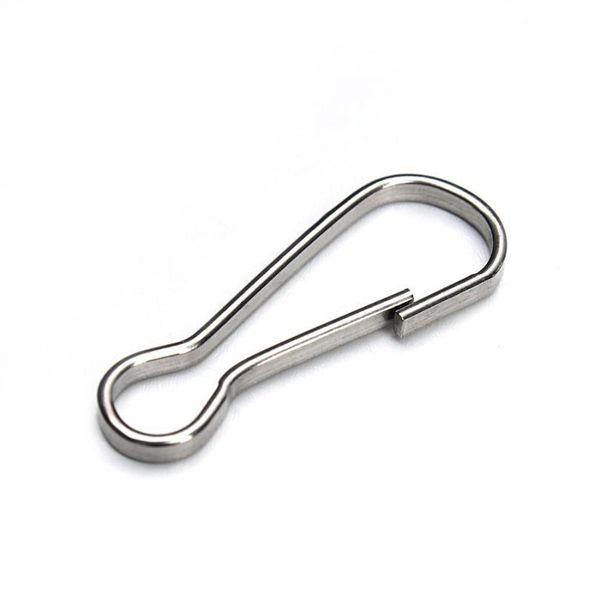 

louleur 50pcs/lot 28*10mm stainless steel key hoop clasps carabiner key clip key ring chain findings for diy jewelr jllvvi, Silver