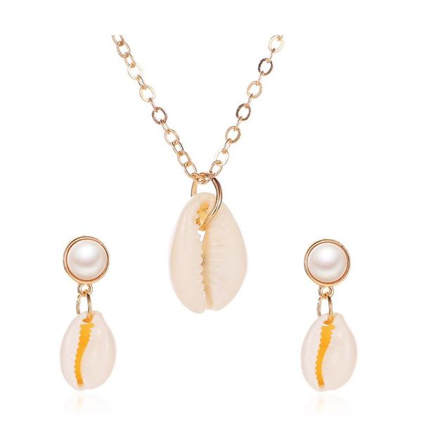 

новый дизайн bohemia shell ожерелье набор для женщин девушки 2019 мода ожерелье ожерелье женские ювелирные изделия подарки swy wmtbtt, Silver