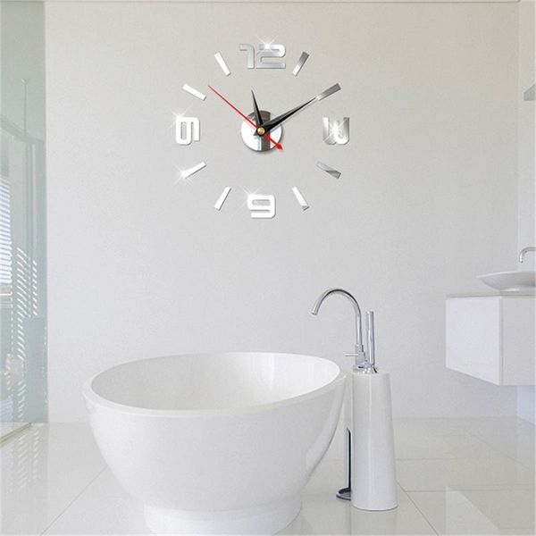 

home decoration mirror acrylic wall clock diy circular watch kids room clocks reloj pared madera