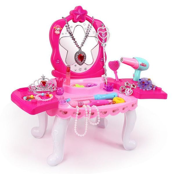 Kinder Mädchen Prinzessinnen Schminktisch Make-up Set Spielzeug Schönheiten so tun, als würden sie mit Spielzeug spielen Kindergeburtstag Mädchenspielzeug LJ201009