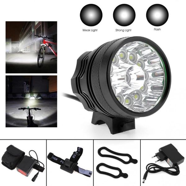 

bike lights 13 x xm-l t6 led bicycle lamp headlamp light headlight cycling torch 12000lm with 8.4v 6400mah battery
