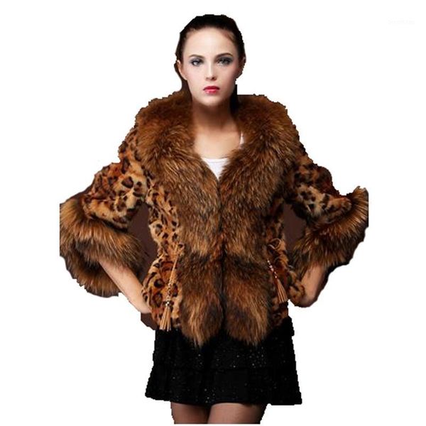 

faux fur coat women 2019 winter europe and america s-3xl short paragraph leopard print long sleeve fashion faux fur jacket jd3931, Black